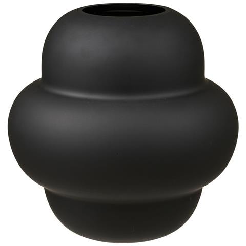 Vaso In Vetro Soffiato A Bocca Nero Ø21x20 Cm - Foto 1
