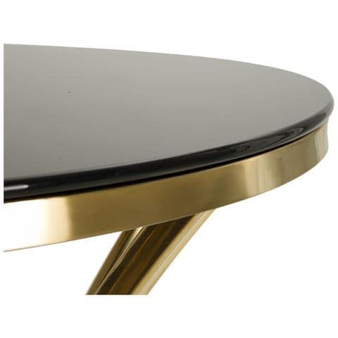Tavolo Bar Shanty In Vetro E Ferro Oro E Nero Ø60x108 Cm - Foto 2
