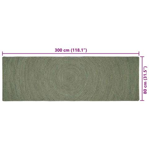 Tappeti per area Verde Oliva 80 x 300 cm Juta - Foto 7