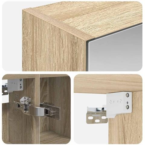 Mobiletto per specchio da bagno Rovere Sonoma 80 x 14.5 x 70 cm - Foto 9