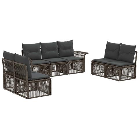 Set Divano da Giardino 7 pcs Grigio polyrattan - Foto 1