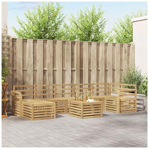 Set di divani da esterno 8 pcs Bianco 59 x 59 x 37 cm - Foto 2
