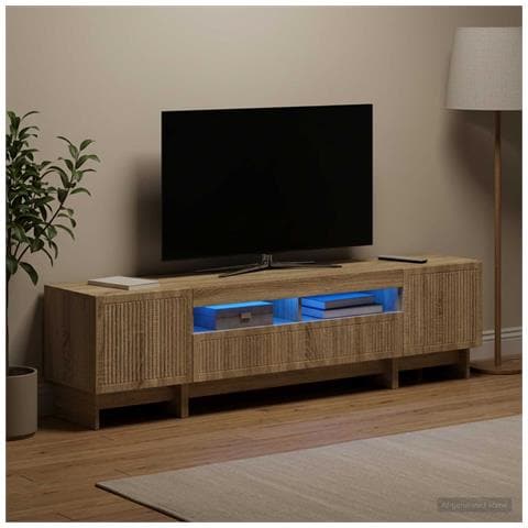 Mobile TV LED a 5 pezzi Rovere Sonoma Legno ingegnerizzato - Foto 2