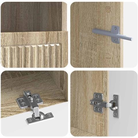 Mobile TV LED a 5 pezzi Rovere Sonoma Legno ingegnerizzato - Foto 9