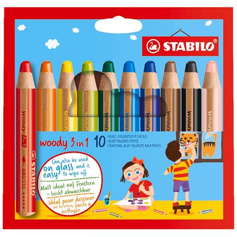 woody 3 in 1 - Matita colorata Multi-Funzione - Astuccio da 10 - Colori assortiti - Foto 1