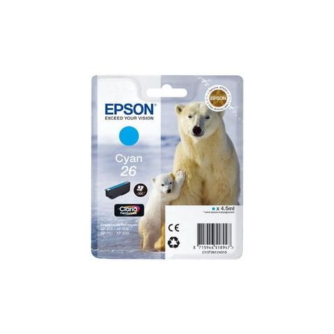 C13T26124010 Cartuccia Ink Originale Ciano per Epson Premium XP-610 Capacità 300 Pagine  - Foto 1