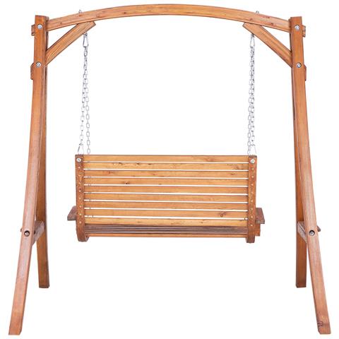 Dondolo Da Giardino In Legno In Color Marrone Caldo Novara - Foto 41