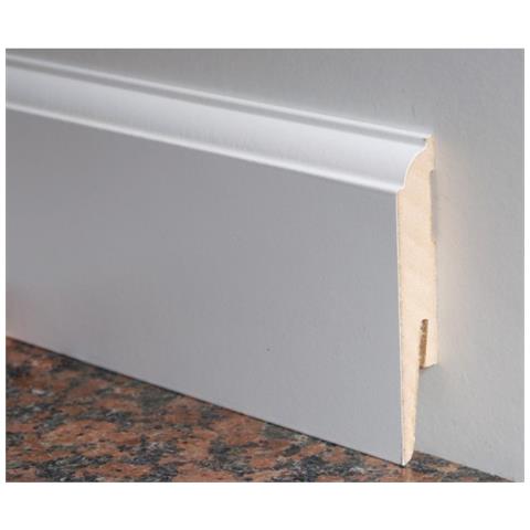 Battiscopa In Mdf Bianco Ducale Classico 60x15 (asta 2420mm) Riverniciabile (prezzo al metro lineare)  - Foto 1
