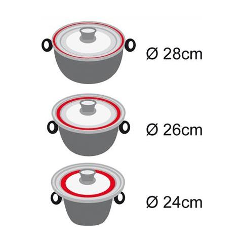 Set Universale Di Coperchi In Vetro (con Plastica), Plastica, 24/26/28 - Foto 2