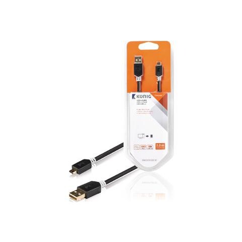 USB A - Micro B M / M 3m, USB A, Micro-USB B, Maschio / maschio, Dritto, Dritto, Antracite - Foto 2