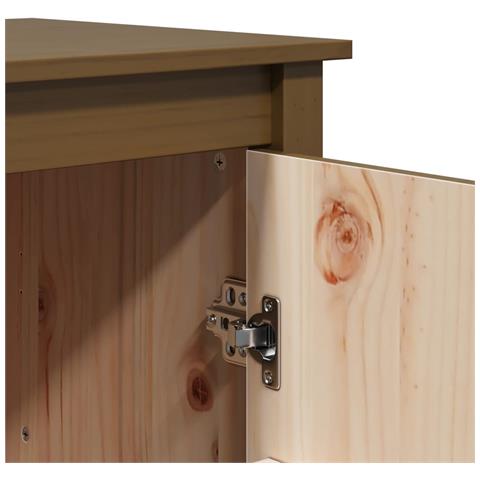 Credenza Miele 83x41,5x100 Cm In Legno Massello Di Pino - Foto 2