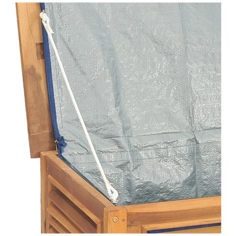 Contenitore Giardino con Borsa 150x50x55 cm Legno Massello Teak - Foto 2