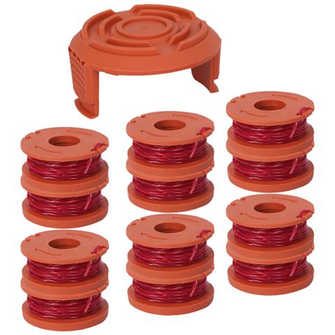 Confezione Da 6 Bobine Di Ricambio Wa0010 Per Decespugliatore Con Cappuccio Per Worx Weed Eater Arancia - Foto 1