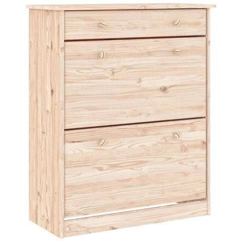 Scarpiera Alta 77x35x96 Cm In Legno Massello Di Pino - Foto 1