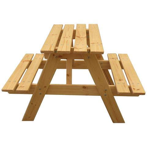 Tavolo Da Picnic Per Bambini In Legno L81xl60xa50 Cm - Gruppo Tavolo Con Panche- M012-1 - Foto 2
