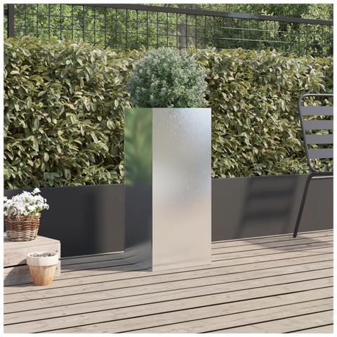 Fioriera Argento 32x29x75 cm in Acciaio Inox - Foto 10
