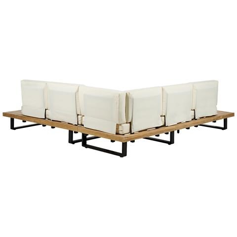 Set Da Giardino Legno E Tessuto Bianco Crema Mykonos - Foto 2