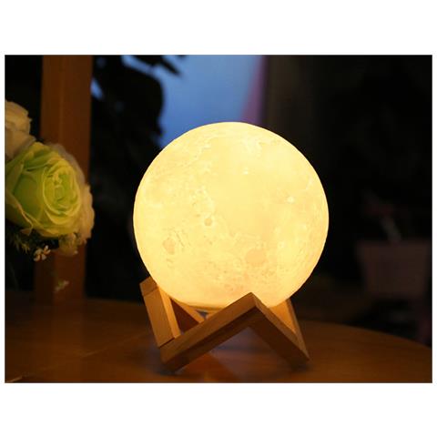Luce Notturna Per Bambini Modello Viaggio Sulla Luna, Bianco / Blu - Foto 3