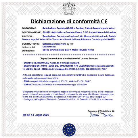 Sensore Antifurto A Cordino 4 Pezzi Protegge La Tapparella Dal Taglio Strappo E Sollevamento Fune In Nylon Scorre Su C - Foto 2