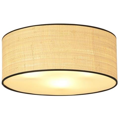 Lampada A Soffitto Aston - Nero, Marrone - Acciaio Verniciato A Polvere, Tessuto - 50x20x50 Cm - Foto 1