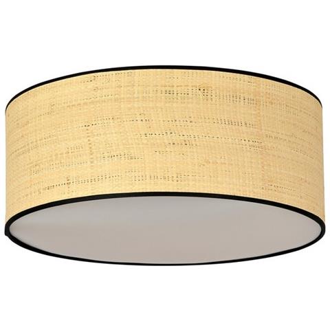 Lampada A Soffitto Aston - Nero, Marrone - Acciaio Verniciato A Polvere, Tessuto - 50x20x50 Cm - Foto 2
