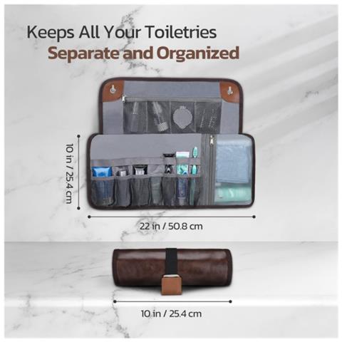 Borsa Da Toilette Impermeabile - Per Uomo Brown - Foto 3