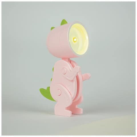 Puppy Dinosauro Mini Lampada Rosa A Forma Di Dinosauro Da Tavolo Pieghevole A Led Luce Calda Regolabile E Tascabile Per La Lettura O Illumina Sul Tuo Comodino O Scrivania Pile Incluse - Foto 1
