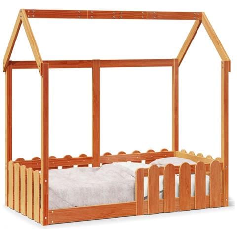 Giroletto Casetta Bambini Marrone Cera 70x140 Cm Massello Pino - Foto 2