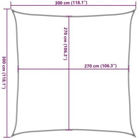 Vela Parasole 160 G /m Quadrata Blu 3x3 M In Hdpe - Foto 10