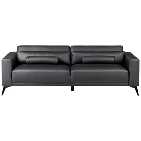 Divano 3 Posti Ange Pelle Sintetica Nero - Foto 2