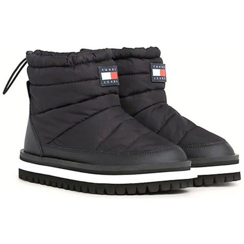 Padded Flat Boot Stivaletti Sintetico Scarpe Donna Nero Eu 36, En0en02292 Bds - Foto 1