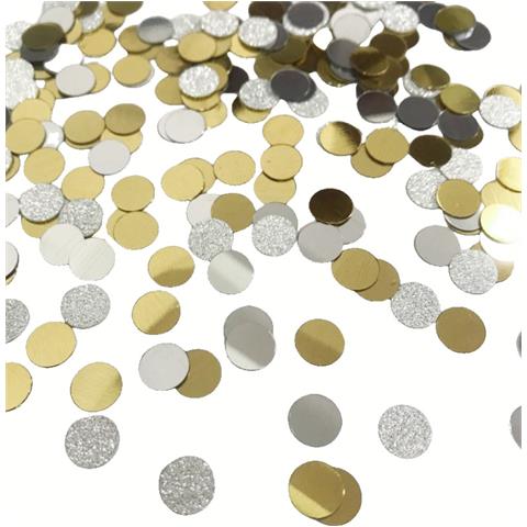 Glitter Confetti, Coriandoli Rotondi Con Paillettes Da 8 Mm Silver+gold 30g - Foto 4