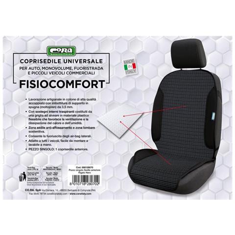 Coprisedile Anteriore Universale Fisiocomfort Tess. Rigato Nero - Foto 3