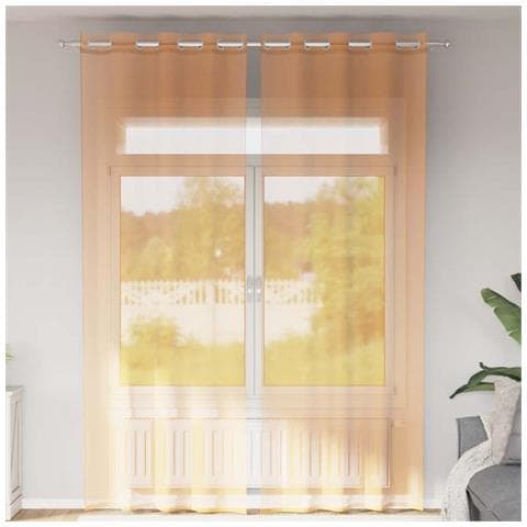 Tende In Voile Con Occhielli 2 Pz Arancio 140x300 Cm - Foto 1