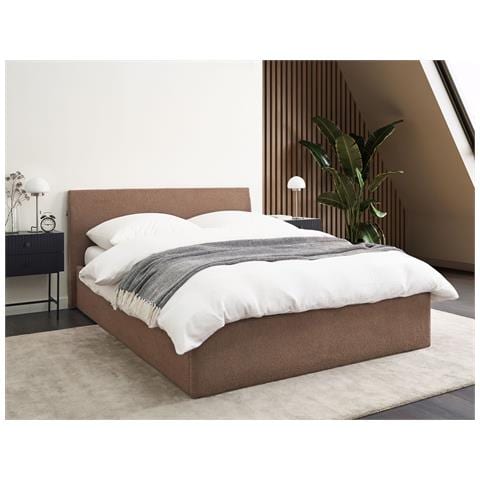 Letto Contenitore Bouclé Orbey 140 X 200 Cm Marrone - Foto 1