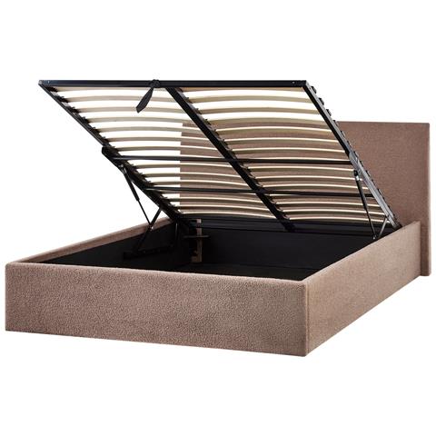 Letto Contenitore Bouclé Orbey 140 X 200 Cm Marrone - Foto 8