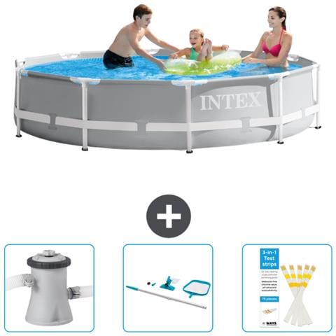 Piscina Fuori Terra - In Giro - 305x305x76 Cm - Grigio - Include Accessori Coordinati Cb82 - Foto 1