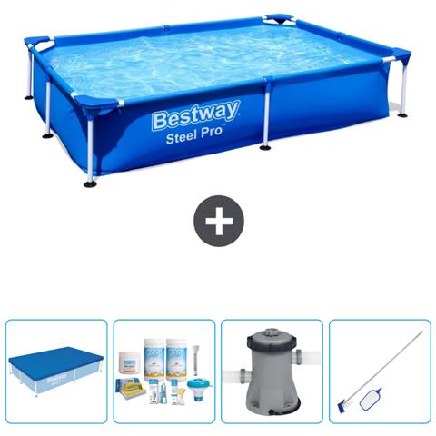 Piscina Fuori Terra - Rettangolo - 221x150x43 Cm - Blu - Include Accessori Coordinati Cb5 - Foto 1