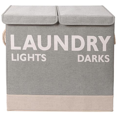 Cesto Portabiancheria Sporca Doppio Sacco Porta Biancheria Bucato Con Maniglie - Foto 2