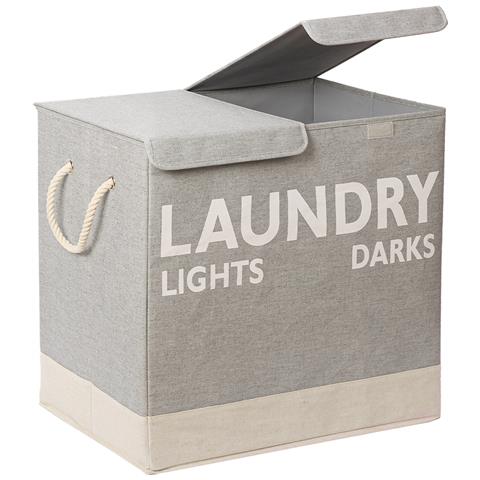 Cesto Portabiancheria Sporca Doppio Sacco Porta Biancheria Bucato Con Maniglie - Foto 5