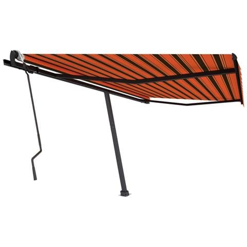 Tenda Da Sole Manuale Con Palo 400x300 Cm Arancione /marrone - Foto 1