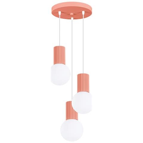 Sollux Lighting Lampada A Sospensione Halo 3p Pesca Sl.1755 - Moderno Lampada A Sospensione Pesca 125x25x25 Cm - Foto 1