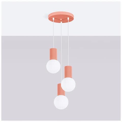 Sollux Lighting Lampada A Sospensione Halo 3p Pesca Sl.1755 - Moderno Lampada A Sospensione Pesca 125x25x25 Cm - Foto 2