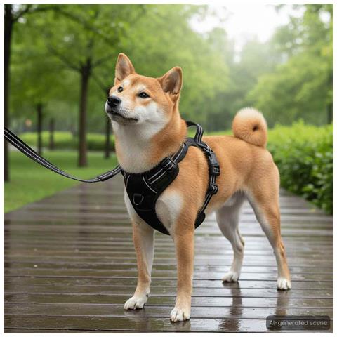 Pettorina Cani Righe Riflettenti Regolabile Marrone Mimetico S - Foto 10