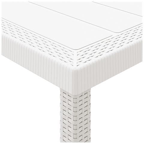Tavolo da Giardino Bianco 250x100x73 cm Poly Rattan, Tavolo da Giardino Bianco 100x100x73 cm Poly Rattan, Tavolo da Giardino Bianco 150x100x73 cm Poly Rattan - Foto 7