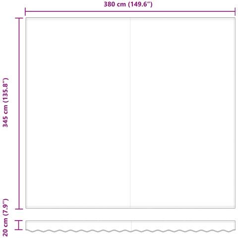 Tenda Retrattile Automatica  Verde e Bianco 400x350 cm, Tessuto di Sostituzione per Tenda  4x3.5 m Verde e Bianco - Foto 9