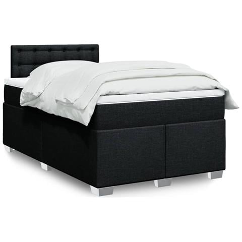 Giroletto a Molle con Materasso Nero 120x190 cm in Tessuto - Foto 2