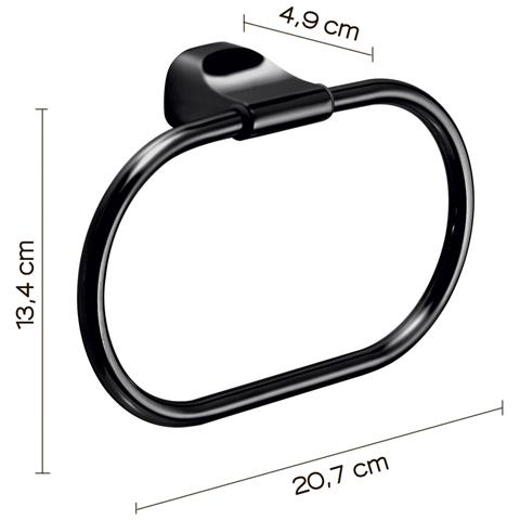 Portasalviette Ad Anello Da Muro In Acciaio Inox E Cromall St70 Serie Stelvio Nero Opaco - Foto 2