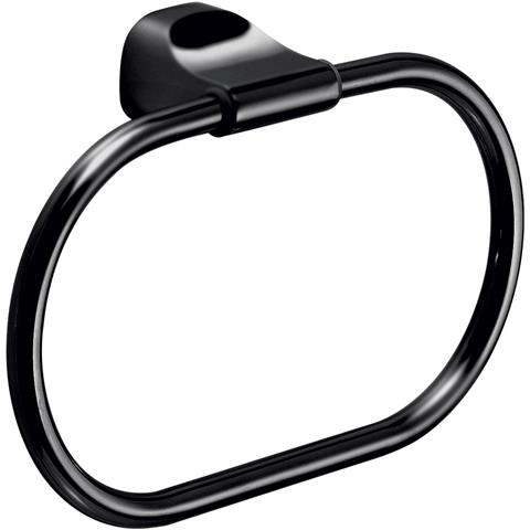 Portasalviette Ad Anello Da Muro In Acciaio Inox E Cromall St70 Serie Stelvio Nero Opaco - Foto 1