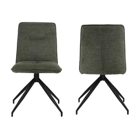 Set Di 2 Sedie In Tessuto Verde Aren - Foto 9